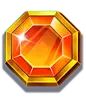 Orange faceted gem low symbol